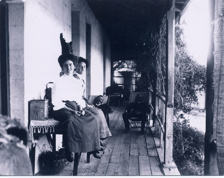 Olive Manning on eastern side of the house
