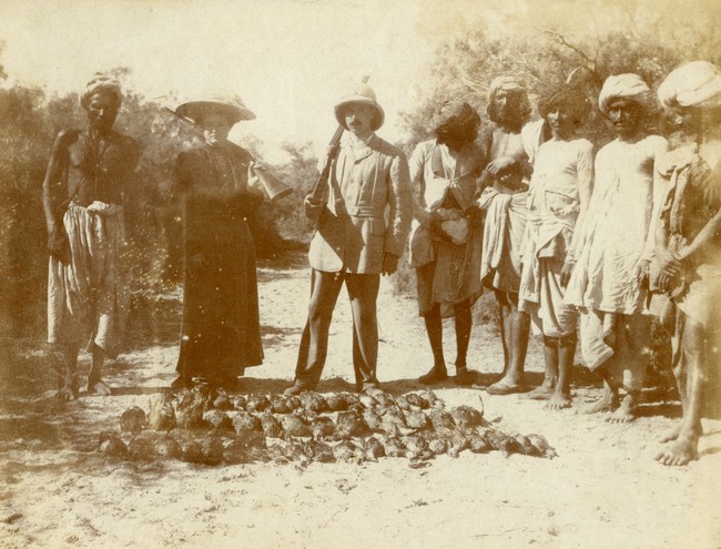 Victor Manning with local people.