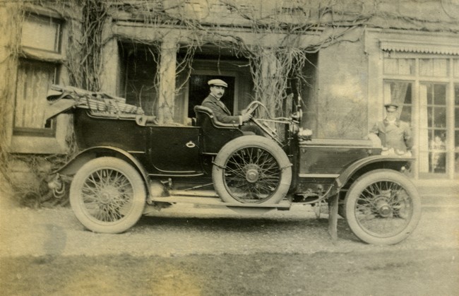 Victor Manning in Daimler motorcar