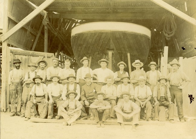 Workers in Brown's shipyard, Fremantle