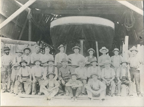Workers in Brown's shipyard, 1909 